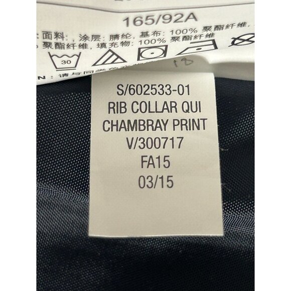 Old Navy Women's Rib Collar Quilted Chambray Print Vest in Blue - Sz M - Picture 8 of 8